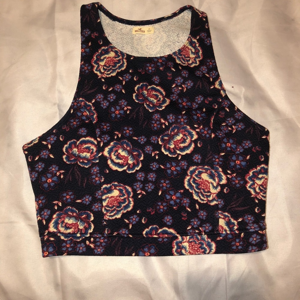 Floral Sweater Halter Crop Top